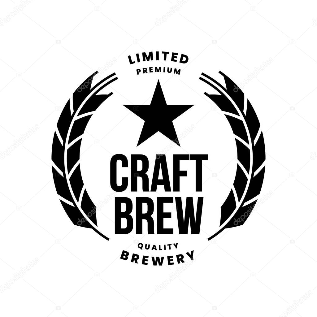 Modern craft beer drink vector logo sign for bar, pub, store, brewhouse or brewery isolated on white background.Premium quality logotype emblem illustration. Brewing fest fashion t-shirt badge design.