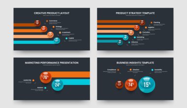 Eğitimsel Görselleştirme Dört Beş İki Üç Seçenek Slayt Gösterisi Vektör Çizim Paketi. Yatırımcı İncelemesi 4523 Adım Grafik Tasarım Koleksiyonu.