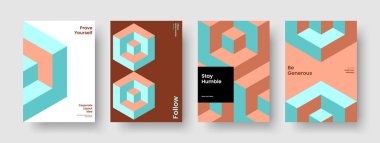 Yaratıcı Rapor Düzeni. Geometrik İş Sunumu Tasarımı. İzole Broşür Şablonu. Pankart. El ilanı. Kitap kapağı. Geçmişi. Poster. Not defteri. Dergi. Günlük. Broşür. Marka Kimliği