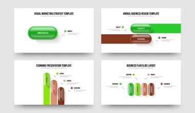 Dijital Rapor 1-2-3-4 Element Diyagram Kaydırak Tasarım Vektörü İllüstrasyonu. Yatırımcı Büyümesi 1234 Seçenek Bilgisel Çerçeve Şablonu Paketi.