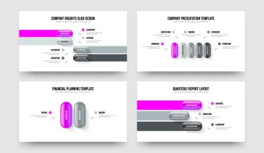 Finansal Görselleştirme 4523 Adım Bilgi Kaydırma Yerleşimi Ayarlandı. Profil 4-5-2-3 Element Diyagram Çerçeve Tasarım Vektörü Çizim Paketi.