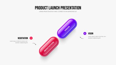 Yatırımcı Insight 2 Element Diyagram Slayt Gösterisi Düzeni. Yaratıcı Rapor Sunumu Tasarım Vektörü İllüstrasyonu. İş Çözümü İki Seçenek Bilgisel Kaydırma Şablonu.