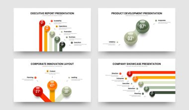 Dijital Performans Beş İki Üç Seçenek Çerçeve Düzeni Vektör İllüstrasyon Kümesi. Girişim Planı 523 Element Grafik Tasarım Paketi.