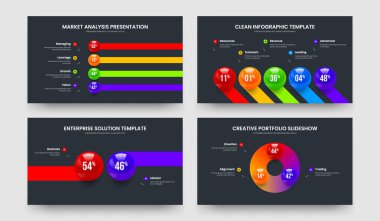 Görsel Giriş 4523 Adım Diyagram Kaydırak Tasarımı Koleksiyonu. Temiz İnceleme Dört Beş İki Üç Element Grafik Şablonu Vektör Resimleme Paketi.