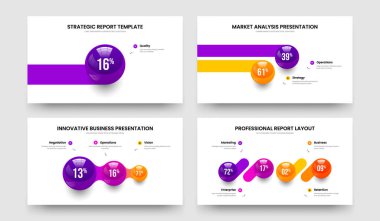 Finansal Giriş Bir İki Üç Dört Adım Çizelgesi Tasarım Vektör İllüzyonu Seti. Satışlar Fırlatma 1234 Seçenek Çerçeve Düzeni Paketi.