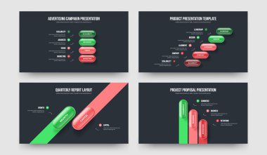 Pazarlama Performansı 4523 Seçenek Diyagram Şablon Paketi. Danışmanlık Gözden Geçirme Dört Beş İki Üç Element Bilgi Slayt Gösterisi Vektör Çizim Koleksiyonu.