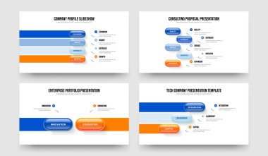 Pazar Şovu 4523 Basamaklı Slayt Tasarımı Paketi. Reklam Denetim Dört Beş İki Üç Seçenek Diyagramı Çerçeve Düzeni Vektör İllüstrasyon Ayarları.