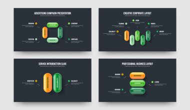 Finansal Kampanya Dört Beş İki Üç Seçenek Diyagramı Sunum Düzeni Vektör İllüstrasyon Kümesi. Girişim Büyümesi 4523 Element Bilgisel Çerçeve Tasarımı Paketi.