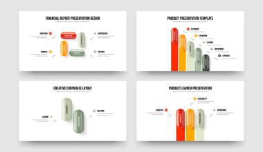 Atılgan 'ın Performans Dört Beş İki Üç Basamaklı Slayt Gösterisi Slayt Düzeni Vektör İllüstrasyon Seti. İş Büyümesi 4523 Element Diyagramı Sunum Tasarımı Koleksiyonu.