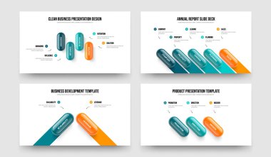 Reklam Portföyü 4523 Element Bilgi Kaydırma Yerleşimi Ayarları. Pazarlama Geliştirme Dört Beş İki Üç Seçenek Diyagram Çerçeve Tasarım Vektör Çizim Paketi.