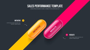 Pazar Geliştirme Slayt Gösterisi Tasarım Vektörü İllüstrasyonu. Görsel Performans 2 Adım Bilgi Kaydırma Şablonu. Dijital Analiz İki Element Diyagramı Sunum Düzeni.