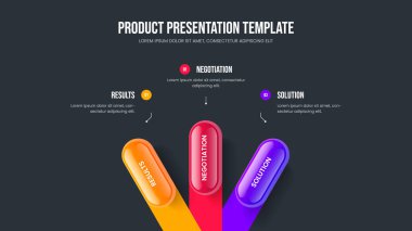 Şirket Hava Durumu 3 Element Diyagram Slayt Gösterisi Tasarımı. Reklam Performansı Slayt Düzeni Vektör Resimleri. İş Büyümesi Üç Seçenek Bilgisel Sunum Şablonu.