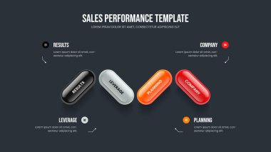 Market Şablonu Şablon Vektör İllüstrasyonu. Yatırımcı Kampanyası 4 Adım Diyagram Slayt Gösterisi Tasarımı. Ürün Geliştirme Dört Element Bilgisel Sunum Düzeni.