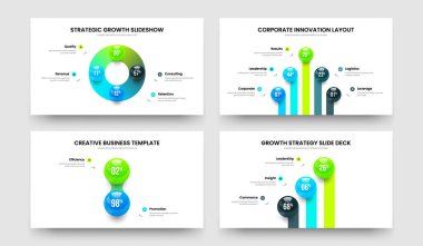Reklam Planlama Dört Beş İki Üç Adım Slayt Gösterisi Tasarım Vektörü Çizim Paketi. Görsel Gözden Geçirme 4523 Element Bilgi Kaydırma Yerleşimi Koleksiyonu.