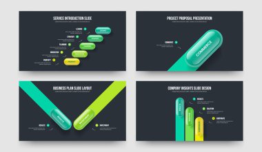 Şirket İncelemesi 5123 Element Bilgi Kaydırma Şablonu Paketi. Modern Plan Beş Bir İki Üç Seçenek Slayt Gösterisi Tasarım Vektörü Çizimi Koleksiyonu.