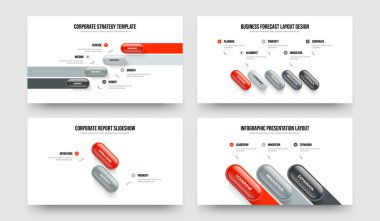 Servis Fırlatma 4-5-2-3 Basamaklı Infographic Frame Tasarım Vektör Çizimi. Ürün İcat 4523 Element Diyagramı Slayt Şablonu Paketi.
