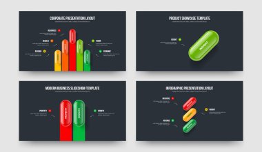 Mali Genel Bakış 5123 Seçenek Diyagramı Sunum Düzeni Seti. Modern Profil Beş Bir İki Üç Adım Bilgi Kaydırağı Tasarım Vektörü Resimleme Koleksiyonu.