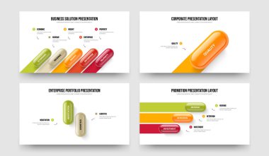 Yatırımcı Genel Görünümü 5123 Adım Diyagramı Kaydırma Şablonu Ayarlandı. Reklam İncelemesi Beş Bir İki Üç Element Bilgi Slayt Gösterisi Düzen Vektörü Çizim Paketi.