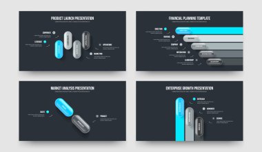 Profesyonel Rapor Dört Beş İki Üç Adım Bilgi Kaydırma Şablonu Vektör Resimleme Koleksiyonu. Ürün İçgörüsü 4523 Element Diyagramı Slayt Gösterisi Tasarımı.