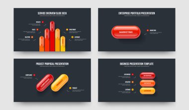 Reklam Geliştirme 5123 Seçenek Diyagramı Slayt Tasarımı Paketi. Piyasa Insight 5 1-2-3 Element Infographic Frame Şablon Vektör Çizimi.