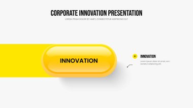 Profesyonel Giriş 1 Adım Infographic Slayt Tasarımı. Şirket Teklif Slayt Gösterisi Düzeni Vektör İllüstrasyonu. Yatırımcı Görselleştirme Bir Seçenek Diyagramı Sunum Şablonu.