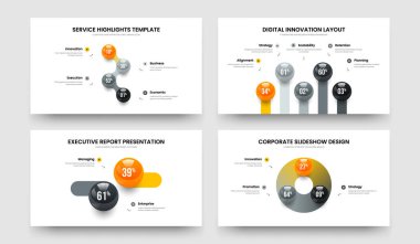 Pazarlama Görselleştirme 4523 Basamaklı Diyagram Kare Düzeni Paketi. Modern İcat Dört Beş İki Üç Element Bilgi Kaydırma Şablonu Vektör Resimleme Koleksiyonu.