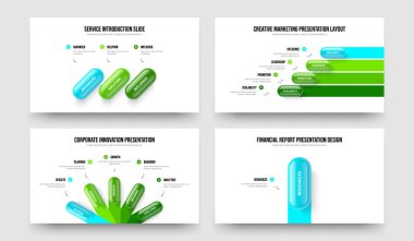 Reklam İçgörü 3-4-5-1 Seçenek Slayt Gösterisi Şablon Resimleri Paketi. Kurumsal Geliştirme 345Element Bilgi Kaydırma Yerleşimi Ayarları.