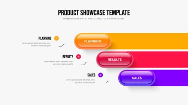 Servis Brifingi Üç Element Bilgi Çerçeve Düzenleme. Pazarlama Çözüm Sunumu Tasarım Vektörü İllüstrasyonu. Pazar Yeniliği 3 Seçenek Diyagramı Kaydırma Şablonu.