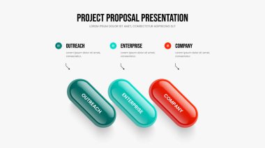 Dijital Insight 3. Adım Bilgi Kaydırma Düzeni. Yatırımcı Performans Slayt Gösterisi Tasarım Vektörü İllüstrasyonu. Profesyonel Genel Görünüm Üç Element Diyagramı Sunum Şablonu.