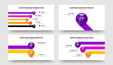 Servis Portföyü 5123 Element Diyagramı Şablon Koleksiyonu. Profesyonel Analiz Beş Bir İki Üç Seçenek Grafik Kaydırma Düzeni Vektör Çizimi.