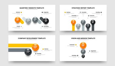 Enterprise Growth 4523 Element Çerçeve Tasarımı Paketi. Yaratıcı Plan Dört Beş İki Üç Adım Bilgi Slayt Gösterisi Vektör Çizim Koleksiyonu.