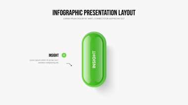 Enterprise Development Slide Template Vector Illustration. Creative Growth 1 Option Diagram Slideshow Design. Visual Insight One Step Infographic Frame Layout.