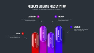Corporate Insight 4 Option Infographic Slideshow Design. Enterprise Introduction Four Step Diagram Frame Template. Creative Forecast Presentation Layout Vector Illustration.