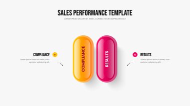 Marketing Forecast Presentation Template Vector Illustration. Visual Portfolio Two Step Infographic Slide Design. Investor Visualization 2 Element Diagram Frame Layout.