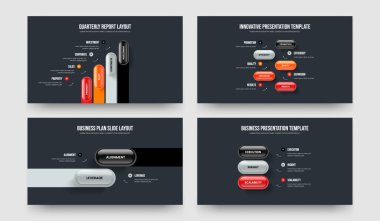Sales Portfolio Four Five Two Three Option Diagram Frame Design Vector Illustration Bundle. Market Strategy 4 5 2 3 Element Infographic Presentation Template Set.