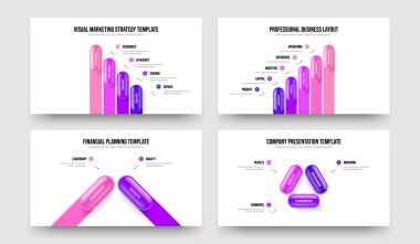 Market Report Four Five Two Three Option Infographic Slide Layout Vector Illustration Collection. Financial Overview 4 5 2 3 Element Diagram Slideshow Design Bundle.