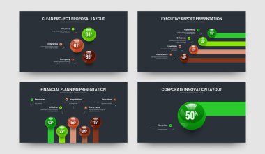 Service Proposal 3 4 5 1 Option Diagram Slideshow Design Collection. Investor Strategy Three Four Five One Element Graph Frame Template Vector Illustration Bundle.