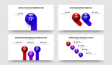 Service Portfolio 1 2 3 4 Option Chart Presentation Layout Collection. Minimal Visualization One Two Three Four Element Diagram Slide Design Vector Illustration Set.