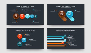 Creative Portfolio Five Two Three Step Diagram Frame Template Vector Illustration Collection. Minimalist Proposal 5 2 3 Option Chart Presentation Design Bundle.