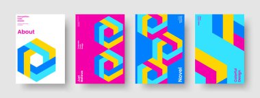 Geometrik Kitap Kapağı Şablonu. Soyut Arkaplan Düzeni. İzole Rapor Tasarımı. El ilanı. Poster. Pankart. Broşür. İş sunumu. Katalog. Dergi. Marka Kimliği. Günlük. El ilanı