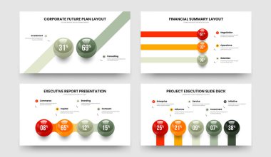Danışmanlık Büyüme 2345 Seçenek Çizelgesi Sunum Tasarım Paketi. Satış Şovu 2-3-4-5 Slayt Gösterisi Slayt Gösterisi Vektör Çizimi.