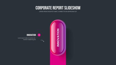 Danışmanlık Tahmini Bir Adım Diyagram Slayt Gösterisi Tasarımı. Şirket Stratejisi 1 Element Bilgi Sunum Şablonu. Satışlar Genel Görünüm Çerçeve Düzeni Vektör İllüstrasyonu.