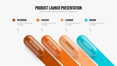 Şirket Kampanya Çerçeve Tasarım Vektörü İllüstrasyonu. Satış Raporu Dört Seçenek Bilgi Kaydırağı düzeni. Yatırımcı Giriş 4 Element Diyagramı Slayt Gösterisi Şablonu.