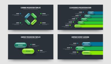 Profesyonel İnceleme 4523 Basamaklı Bilgi Sunum Düzeni Paketi. Satış Büyümesi 4-5-2-3 Element Diyagramı Çerçeve Tasarımı Vektör Resimleri Koleksiyonu.