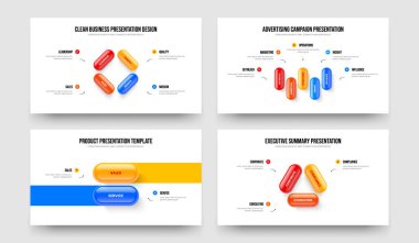Şirket Stratejisi 4523 Adım Diyagram Şablonu Ayarlandı. Danışmanlık Portföyü 4-5-2-3 Seçenek Bilgi Kaydırağı Tasarım Vektörü Çizim Paketi.