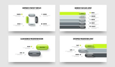 Görsel Gözden Geçirme 4523 Seçenek Diyagramı Sunum Düzeni Koleksiyonu. Yaratıcı Giriş 4-5-2-3 Element Bilgi Kaydırma Şablonu Çizim Paketi.
