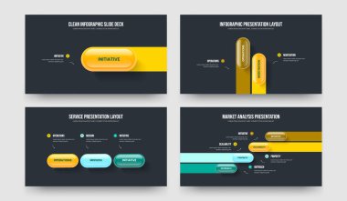 Finansal İçgörü 1-2-3-4 Seçenek Bilgi Kaydırağı Tasarım Vektörü İllüstrasyon Seti. Satış İncelemesi 1234 Adım Diyagramı Şablon Paketi.