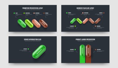 Proje Hava Durumu 4512 Adım Diyagramı Kaydırma Düzeni Paketi. Şirket Portföyü Dört Beş Bir İki Seçenek Bilgilendirme Şablonu Vektör Resimleme Koleksiyonu.