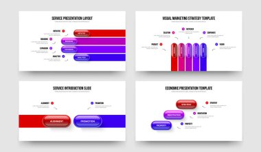 Yatırımcı Buluşu 4-5-2-3 Element Infographic Frame Şablon Vektör Resimleri Paketi. Servis İçgörüsü 4523 Seçenek Diyagramı Sunum Tasarımı.