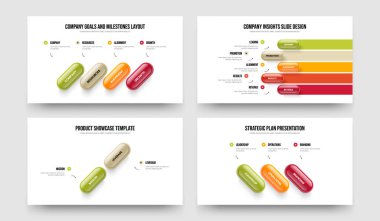 Modern Plan Dört Beş İki Üç Basamaklı Slayt Gösterisi Vektör Çizim Koleksiyonu. Profesyonel Büyüme 4523 Seçenek Bilgilendirme Sunum Tasarımı Paketi.